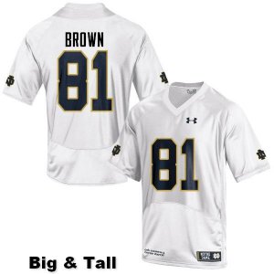 Notre Dame Fighting Irish Men's Tim Brown #81 White Under Armour Authentic Stitched Big & Tall College NCAA Football Jersey PUI4099SQ